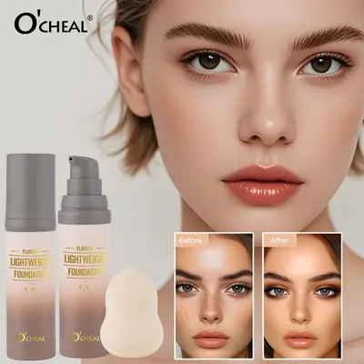 OCHEAL liquid foundation, natural flawless with sponge