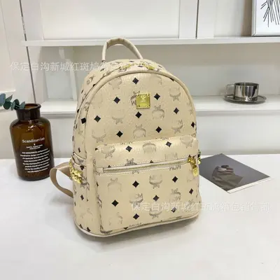 Printed Unisex Backpack with Metal Studs for Travel and School - 10