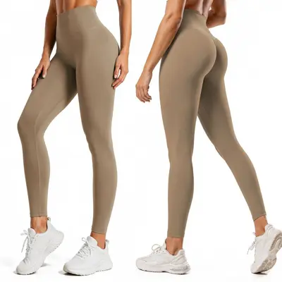 Kadın Şeftali Kalça Yoga Pantolonu, Hızlı Kuruyan Dar Kesim Spor Tayt - 7