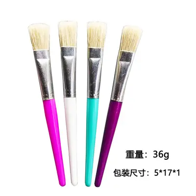 10-piece pig bristle brush set with plastic handles for art and drawing - 8