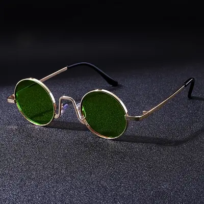 French Retro Small Round Frame Sunglasses, UV Protection, Unisex - 3