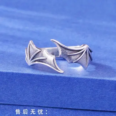 Chiba original design 999 Thai silver ring devil wings men's ring Thai silver retro niche personalized ring gift