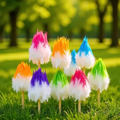 White-Tipped Two-Color Feathers, 5-6 cm, for DIY Jewelry and Cat Toys