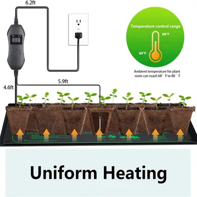 Digital Display Temperature-Controlled Seedling Heat Mat 10x20.75 inch - 5
