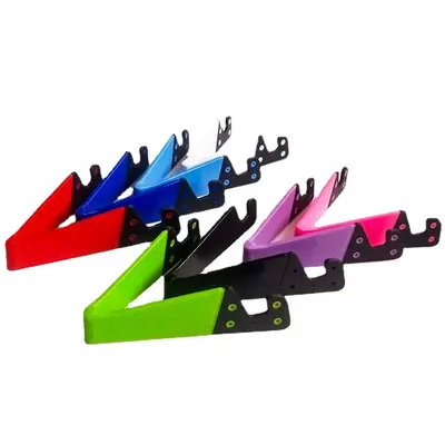 Handyhalter für den Schreibtisch V-förmiger Mini-Handyhalter Tablet-Halter Fauler tragbarer faltbarer Halter mit benutzerdefinierbarem LOGO - 7