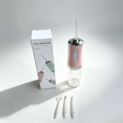 便携电动冲牙器家用3档喷水牙线洗牙器口腔清洁器带充电线三色可 - 9