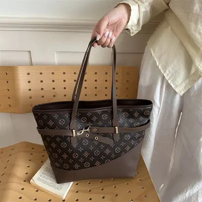 Printed Korean-Style Large Capacity Tote Bag for Women, Commuting and Student Use - 3