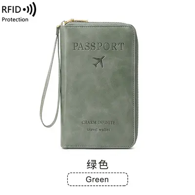 Cross-Border 2023 New RFID Long Passport Holder Ticket Storage Document Bag Multifunctional Travel Zipper Passport Bag - 11