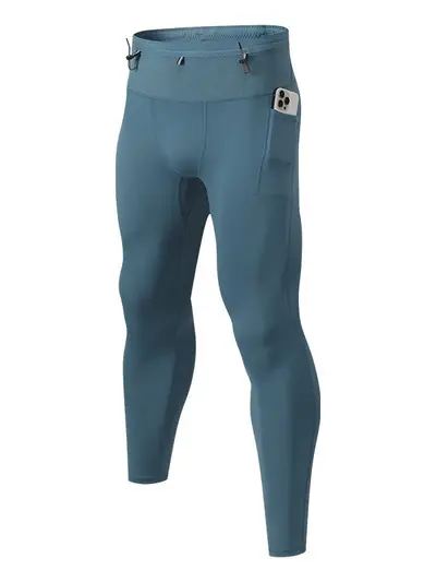 Men's Compression Tights, Quick-Dry High-Stretch Running Leggings with Pocket - 6