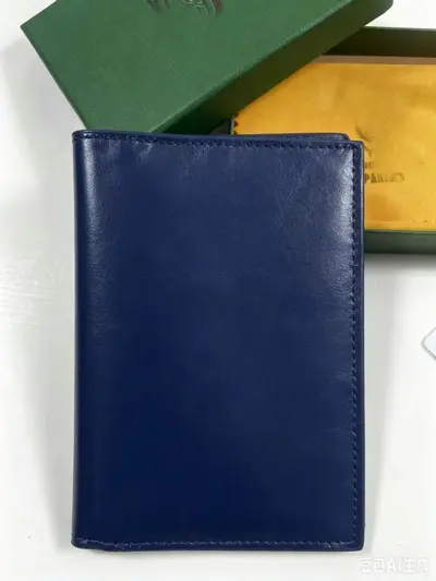 Dog tooth style genuine leather passport wallet, multifunctional card slots - 12