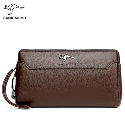 Sachi Kangaroo Men's Clutch Bag with Combination Lock, Soft PU - 3