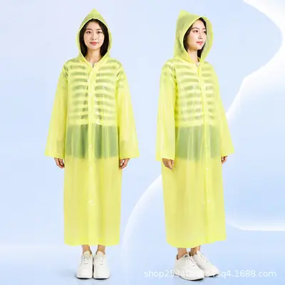 Eva Erwachsenen-Regenmantel, transparente Poncho mit Hut - 13