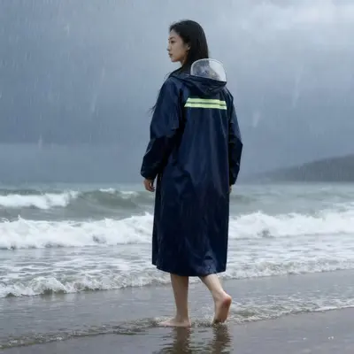 成人雨衣长款连体防雨男女户外人徒步加厚全身地反光雨披 - 7