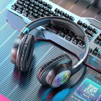 Beliebte LED-Kopfhörer mit Bluetooth von Huaqiangbei, kabellose Spielekonsole Sport E-Sport Gaming-Headset mit langer Akkulaufzeit