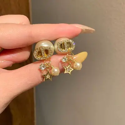 Elegante Strass-Perlen-Ohrringe mit Quasten - 5