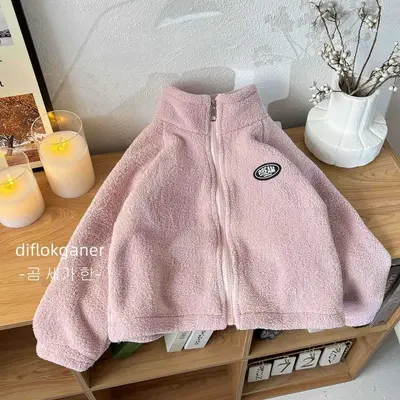 Kinder-Set: weiche warme Hose für Mädchen, Doppelseiten-Plüschpullover und Reißverschlussj - 12