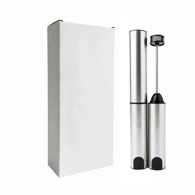 USB Rechargeable Stainless Steel Milk Frother Multifunctional Coffee Latte Art Milk Cap Machine with Cover Electric Milk Foam Maker - 9