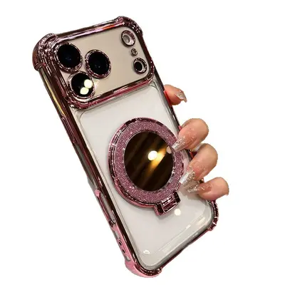 iPhone 17/14 telefon kılıfı, verchromt, manyetik stand