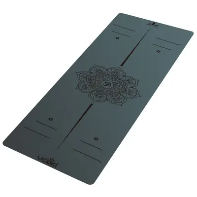 Natural Rubber Non-Slip Yoga Mat with Alignment Lines - 6