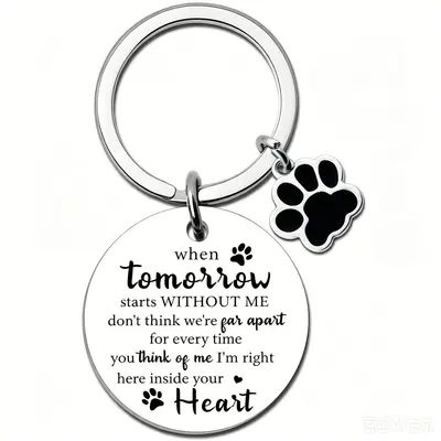 Stainless Steel Pet Dog Keychain Souvenir Key Ring - 8