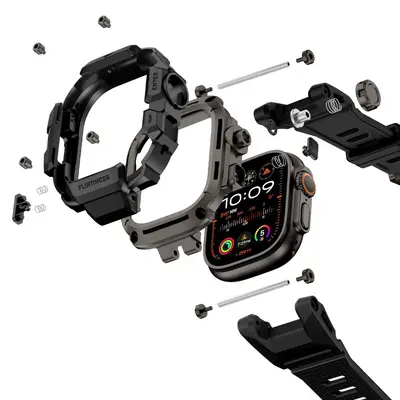 Apple Watch iWatch 49 Ultra 3 Uyumlu Siyah Altın Koruyucu Kılıf