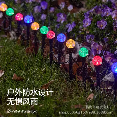Solar LED Bubble Ball Ground Light, Waterproof Outdoor Garden Decoration