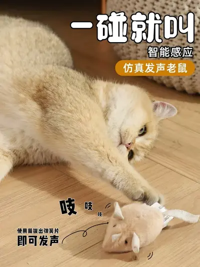 Electric Simulation Mouse Cat Toy with Sound, for Kittens - 2