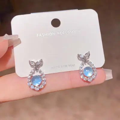 S925 silver needle zircon pearl earrings high fashion bow retro earring design Korean earrings - 13