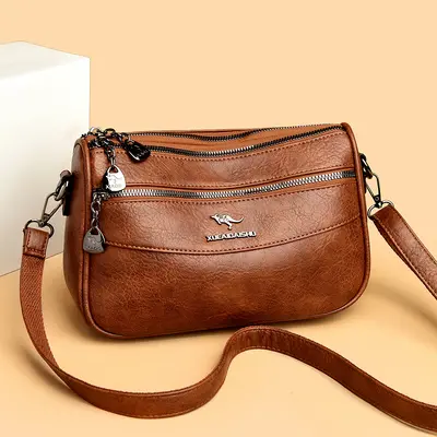 Women's Single-Shoulder Bag, Large Capacity, Multiple Zippers - 1