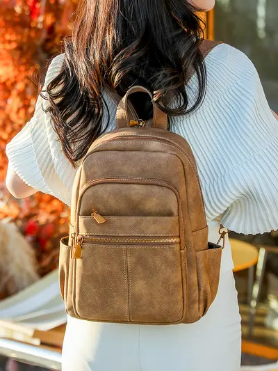 Korean Style Women's Backpack, Lightweight, Large Capacity - 4