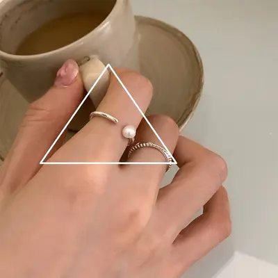 Moonstone silver ring, irregular design - 10