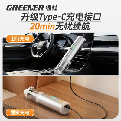 Lulin Car Handheld Vacuum Cleaner, Portable, High Suction, Blow and Suck - 5