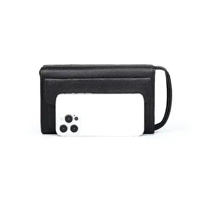 Herren-Clutch aus Echtleder mit Fingerabdruckschloss, diebstahlsicher - 5