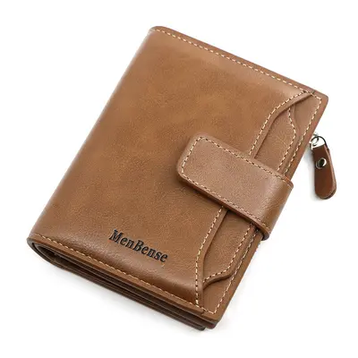 Men's Short Wallet, Buckle Closure, Loose-Leaf Card Holder - 7