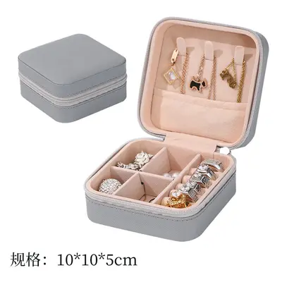 Cross-border Customizable Simple Portable Jewelry Box Earring Ring Jewelry Storage Jewelry Box Velvet Packaging Box Wholesale - 12