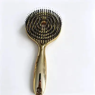 Boar Bristle Massage Comb, Silver-Plated, Lollipop-Shaped Mosquito Coil Comb - 8