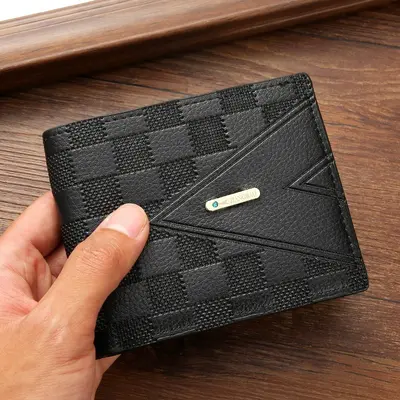 Herren-Kurzbrieftasche im Business-Stil, Querformat, mehrere Kartenfächer