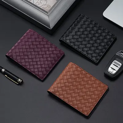 Men's wallet, woven pattern, multifunctional, dual-purpose casual and business
