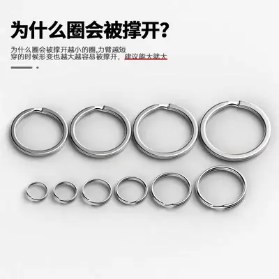 Großhandel Schlüsselringe Metall Schlüsselanhänger Schlüsselkette Ring Schwarzer flacher Ring 304 Edelstahl Schlüsselanhänger