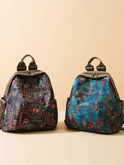 Oxford Fabric Backpack, Large Capacity, Lightweight Mommy Bag - 4