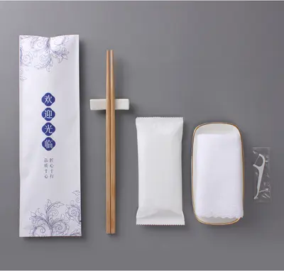 Disposable chopstick sets 100 pairs with wet wipes and floss