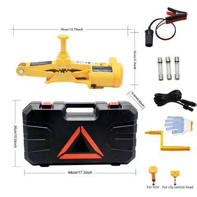 2T/3T Dikey Elektrikli Kriko, Taşınabilir Kablosuz Uzaktan Kumandalı Araba Kriko