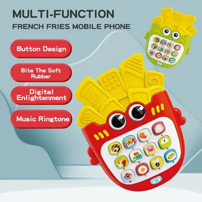 Baby Lerntelefon mit Musik und Geschichten, Cartoon-Pommes-Design - 3