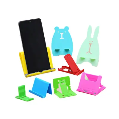 Portable desktop phone holder, foldable, tablet compatible