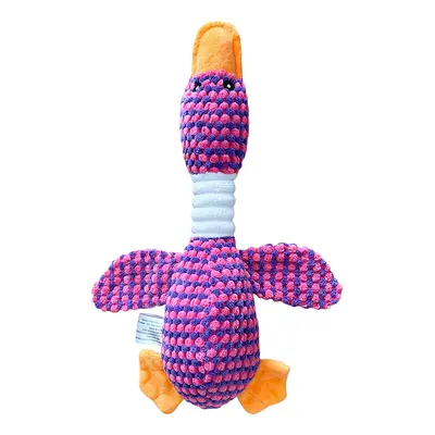 Cartoon Goose Dog Toy, Bite-Resistant Corn Plush with Squeaker, for All Breeds - 9