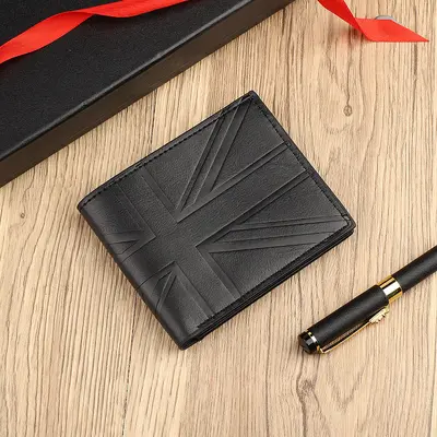 Men's Short Wallet with Embossed Mi Pattern, Large Capacity - 7