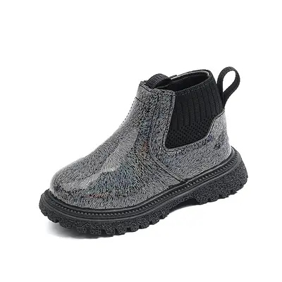 Children's Side Zipper Boots with Soft Sole for Boys and Girls - 7