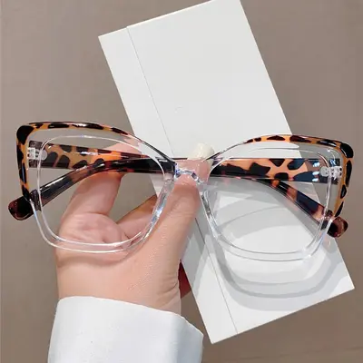 Cat-Eye Anti-Blue Light Glasses, Retro Style, Contrast Color