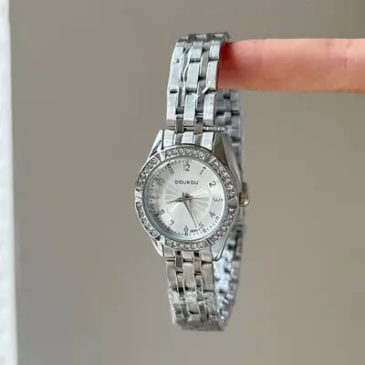 Women's watch, steel band, small diamond dial