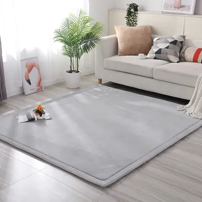2 cm Thick Coral Fleece Tatami Floor Mat with Connectable Design